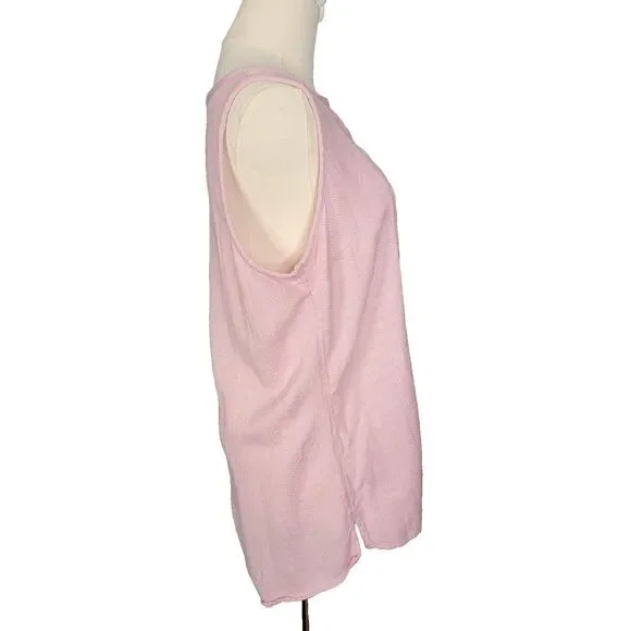 Soft Surroundings Tops M Sleeveless Tunic Lilac *faint stain* Button Coastal - Picture 12 of 17